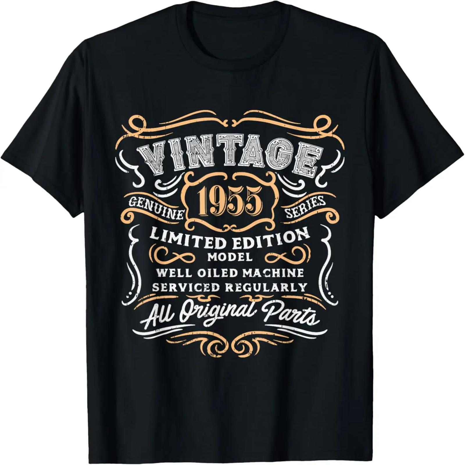 Vintage 1955 Shirt Funny Retro 64th Birthday Gift For Dad T-Shirt S