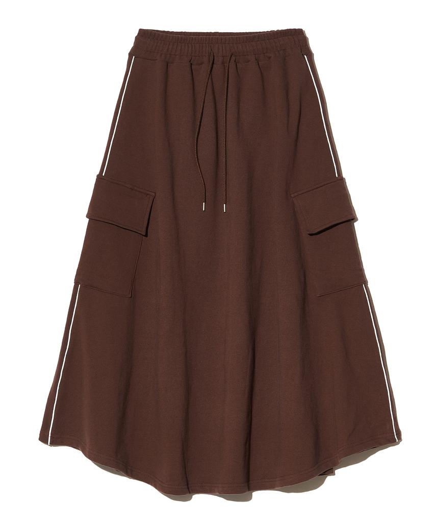 PEACE MAKER Ewp Line Cargo Sweat Skirt (Brown)