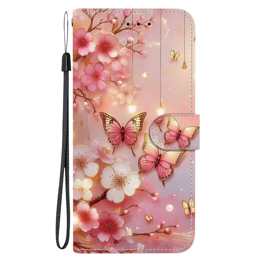 For Xiaomi 15 Pro Leather Case Stand Wallet Pattern Printing Phone Cover with Wrist Strap