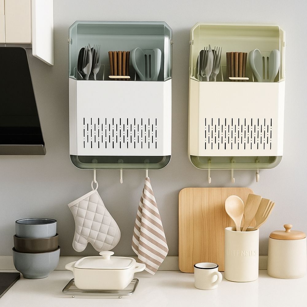 Breathable Utensil Drainer Dust-proof Draining Racks Tableware Storage Holder  Chopstick Storage