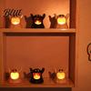 Ghost Shaped Candle Holder Halloween with LED Candle Cute Tea Light Safe Indoor Holder Spooky Tabletop Decoration for Home Decor Holiday