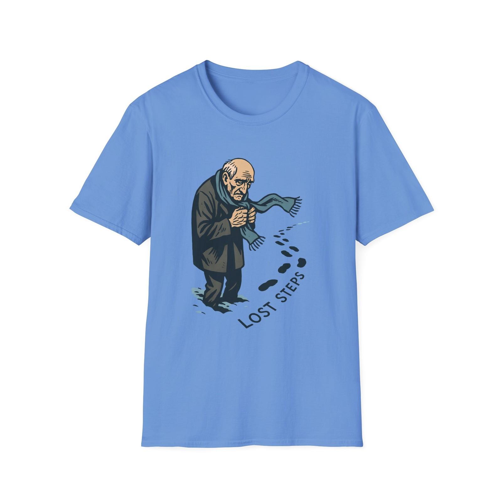 Unisex Softstyle T-Shirt Mens Womens Tees Top Elderly Man Snow Footprints Christmas Winter Emotional XL