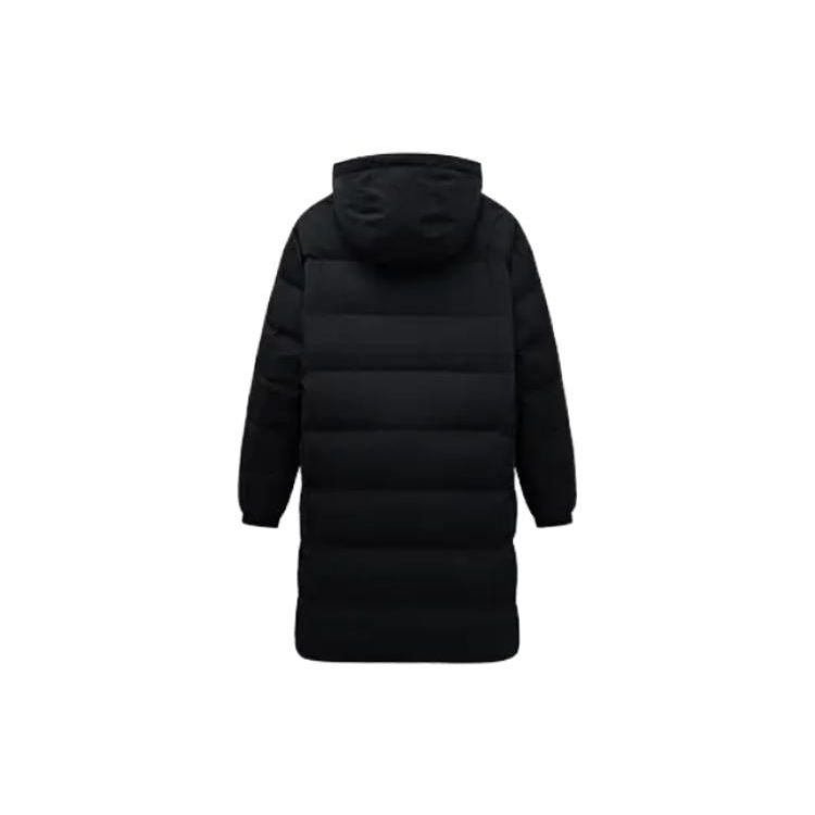 Anta Solid Color Hooded Straight Cut Warm Down Jacket Men Outerwear Black 952348907-3