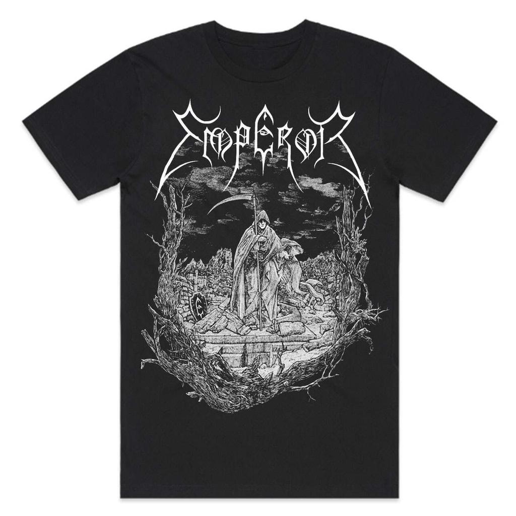 1991Emperor Band Norwegian Black Metal Rock Dark Style American Retro Men's Cotton Short Sleeve T-Shirt Casual Fashion