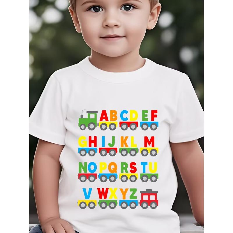 Boys New Short Sleeve Round Neck Short Sleeve Trendy Casual Individual Clothing Fashion Versatile T-Shirt