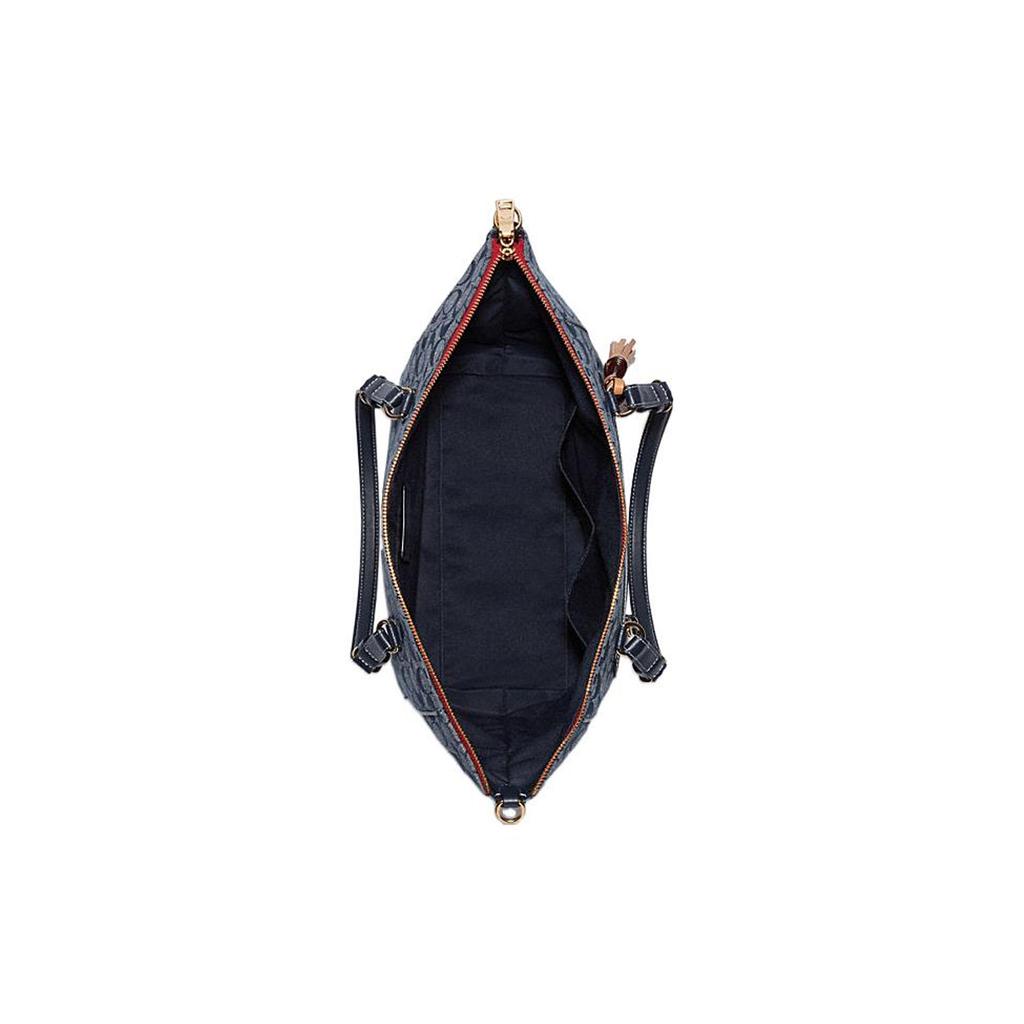 New COACH Kleo Coated Chambray With Cow Leather Shoulder Bag, Crossbody Bag, Handbag Tubas Women's Denim Blue C8164-IMDEI