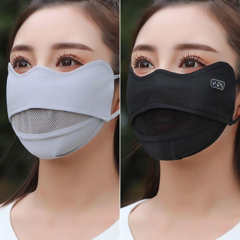Summer Ice Silk Sun Protection Face Mask Women's Thin Breathable Large Size UV Protection Eye Corner Guard New 2025 Model