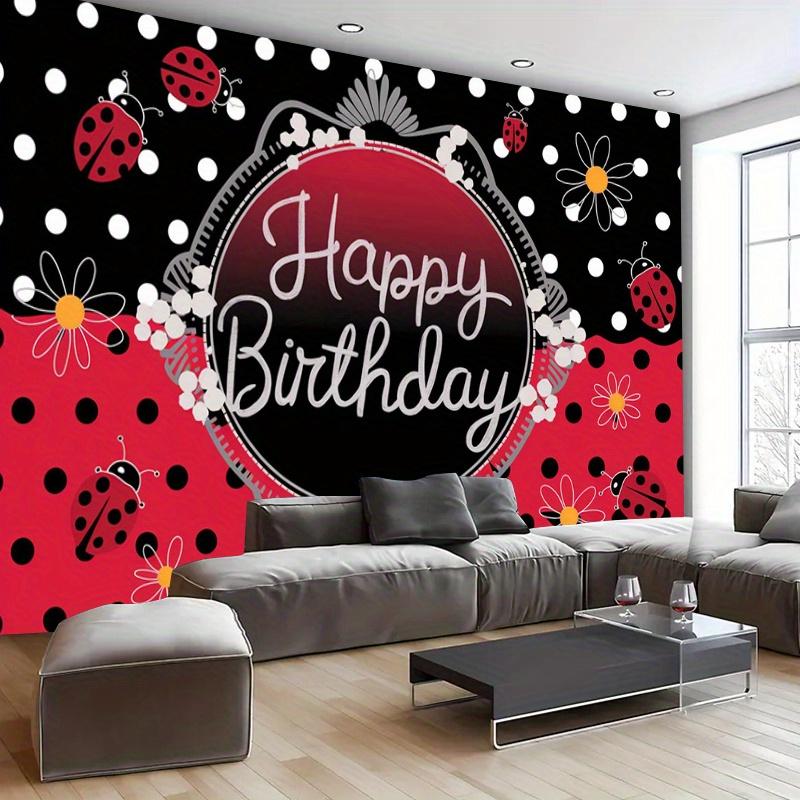 Ladybug Birthday Backdrop 1pc - Wall Hanging Decor