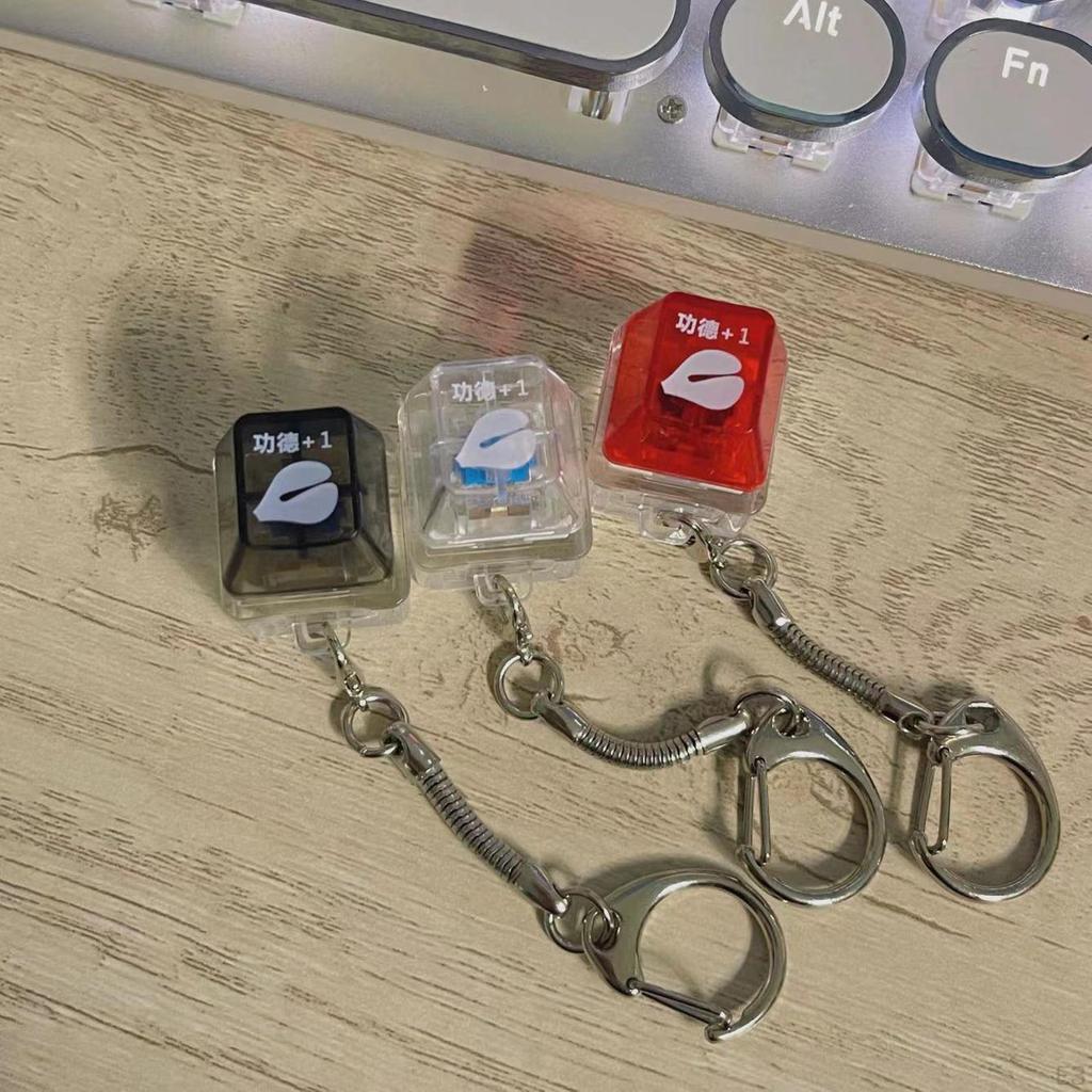 Tastatur Schlüsselanhänger mit LED-Licht Unterhaltung Schlüsselanhänger Anhänger Oberfläche Holz Einzigartiges Muster Verdienst