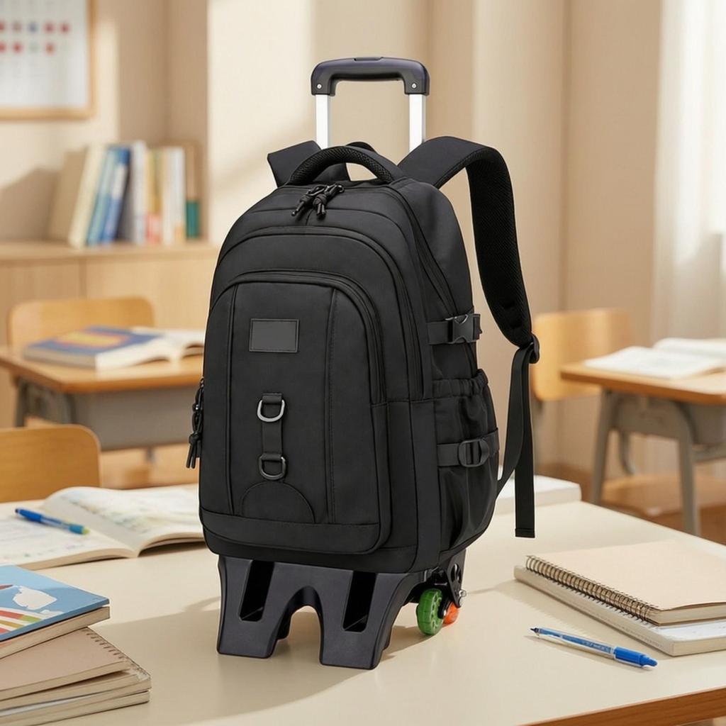 Wheeled School Bag Large Capacity Backpack Trolley Spacious