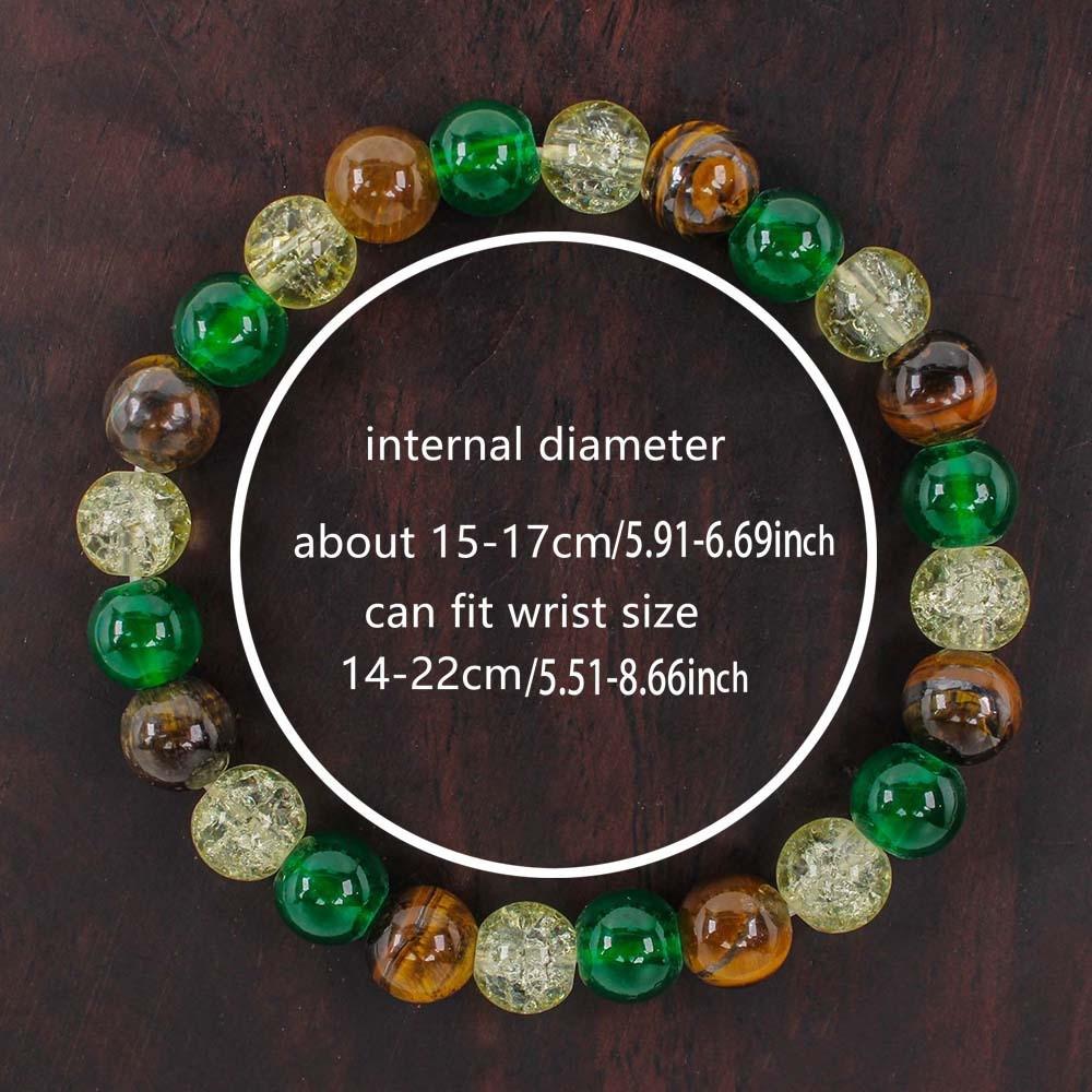 Festive Gifts Earthy Green Brown And Gold Tone Stone Beaded Bracelet Fashion Jewelry For Unisex Daily Wear Stylish And Easy To Match Accessory