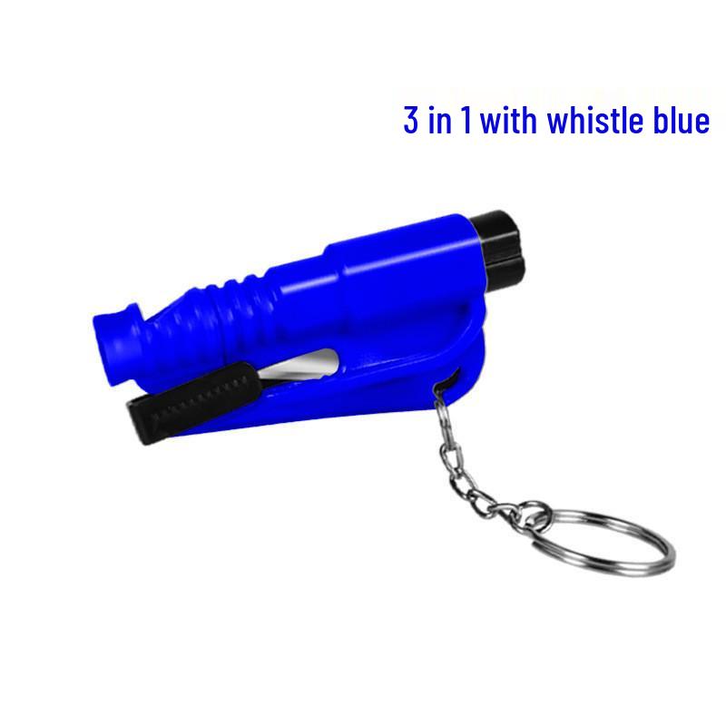 3-in-1 Safety Tool: Whistle, Car Window Breaker, Lifesaving Hammer Keychain