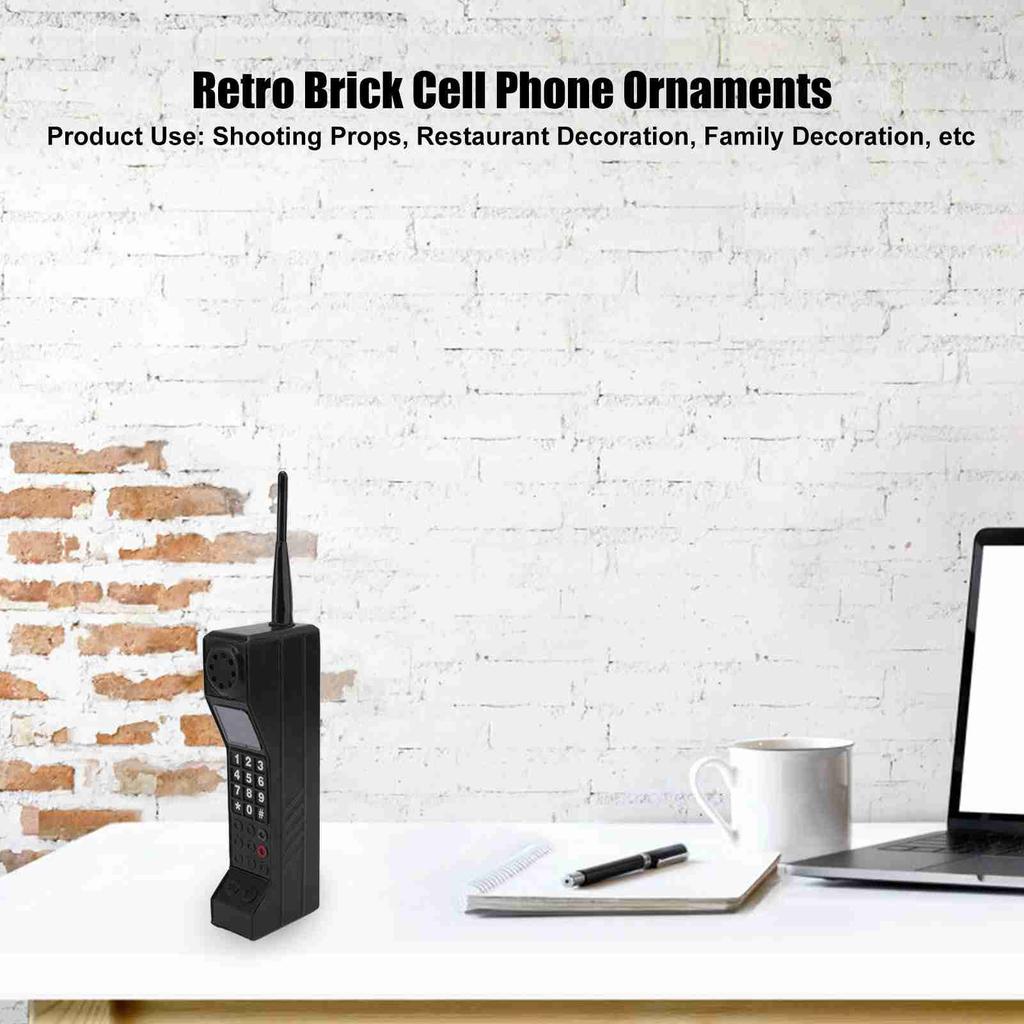 Zk20 Retro Brick Cell Phone Ornament Vintage Cellular Phone Model Simulation Photographic Props Stylized Ornaments Black