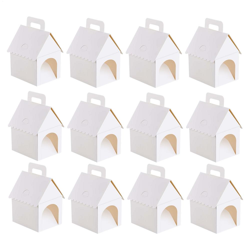 

Party Favor Boxes 12 Pack 3.94x4.72x7.09 inches DIY painting available Foldable Paintable with Handle Foldable Adopt a Pet Box Other белый