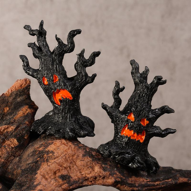 Halloween Dryade Mikrolandschaft Ornamente Horror Atmosphäre Mini Dryade Form Harz Ornament für Halloween Party Heimwerkerdeko