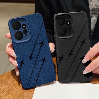 Custodia Morbida in Silicone Monocolore per Xiaomi 13t Poco X6 F6 Pro Redmi Note 14 13 12 11 10 Pro Copertura Protettiva per Lente Resistente agli Urti in Pelle con Stampa di Aeroplani