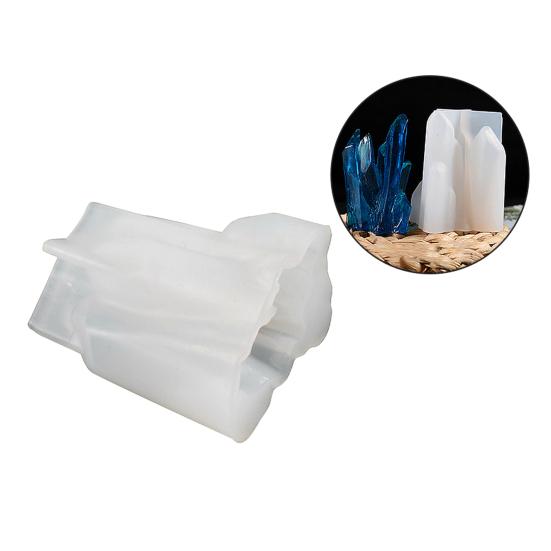 Moule en Silicone Réutilisable Forme Irrégulière Antiadhésif Texture Claire Résistant à la Chaleur Bricolage Qualité Alimentaire Forme de Grappe de Cristal Artificiel Pierre