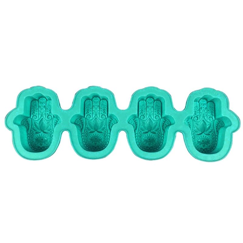 Hamsa Hand Mold Set Ashtray Resin Silicone Mold Soap Dish Resin Silicone Mold Epoxy Resin Hamsa Mold for Resin Craft Art темно-зеленого