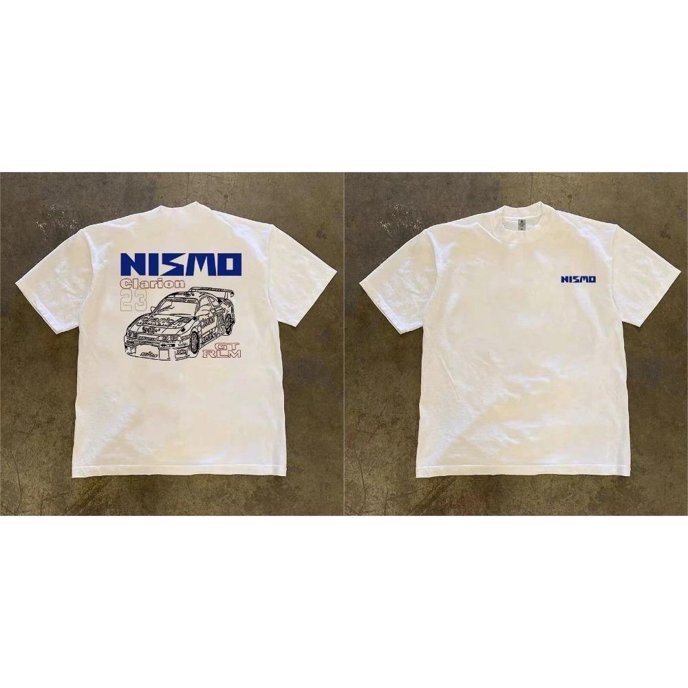 American Ruffian Handsome Heavy Cotton Short-sleeved T-shirt Men's And Women's Summer Tops Racing Elements Printing