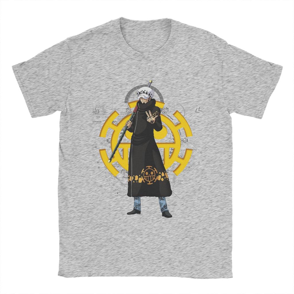 Trafalgar Law Ones Pieces T Shirts for Men 100 Cotton Funny TShirts O Neck Tee Shirt Short Sleeve Clothes Unique