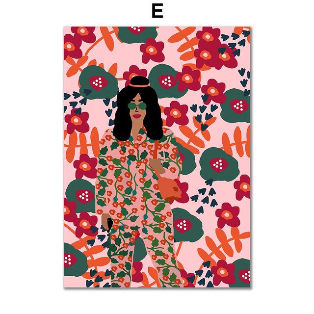 Colorful Abstract Girl Butterfly Flower Wall Art Canvas Painting Nordic Posters And Prints Wall Pictures For Living Room Decor No Frame