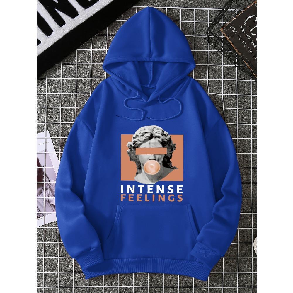 INTENSE FEELINGS Creative Printing Female Hoodies Pocket Loose Pullover Hip Hop Women Multicolor Hoodie Casual Clothes