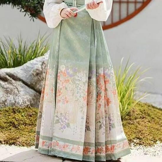 Children's Hanfu Set: Women's Mian Skirt with Embroidered Shirt, 2025 Tang Suit Style.