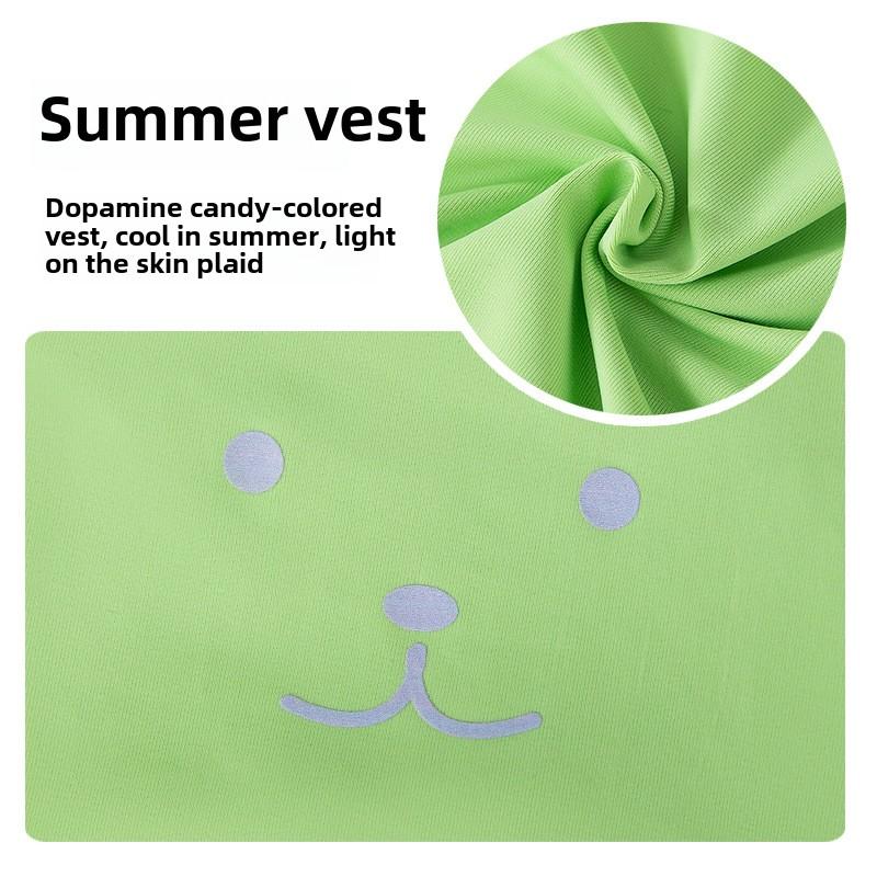 Spring and Summer Dog Dopamine Candy Color Two Feet Cool Vest Medium and Small Dog Cat Teddy Pet Dog Clothes