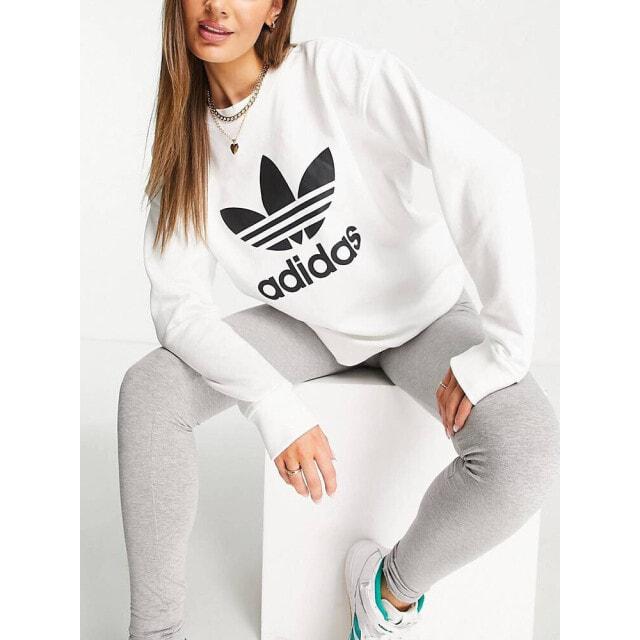 

Белая толстовка с трилистником adidas Originals