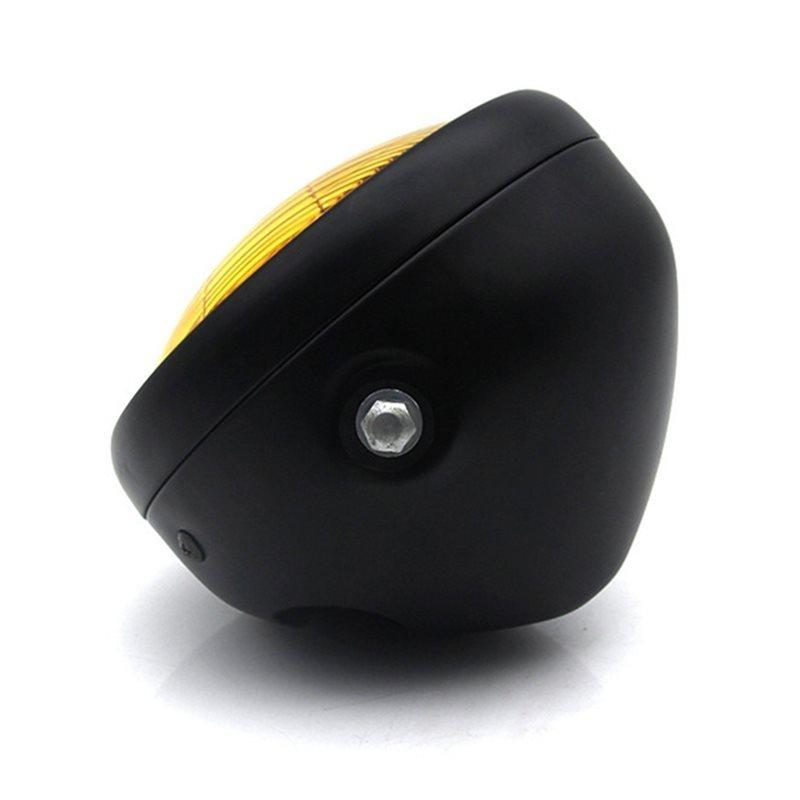 For Honda Cg125 Gn125 Cafe Racer Bobber  Motorcycle Front Headlight E4 Halogen Black Metal Retro Design