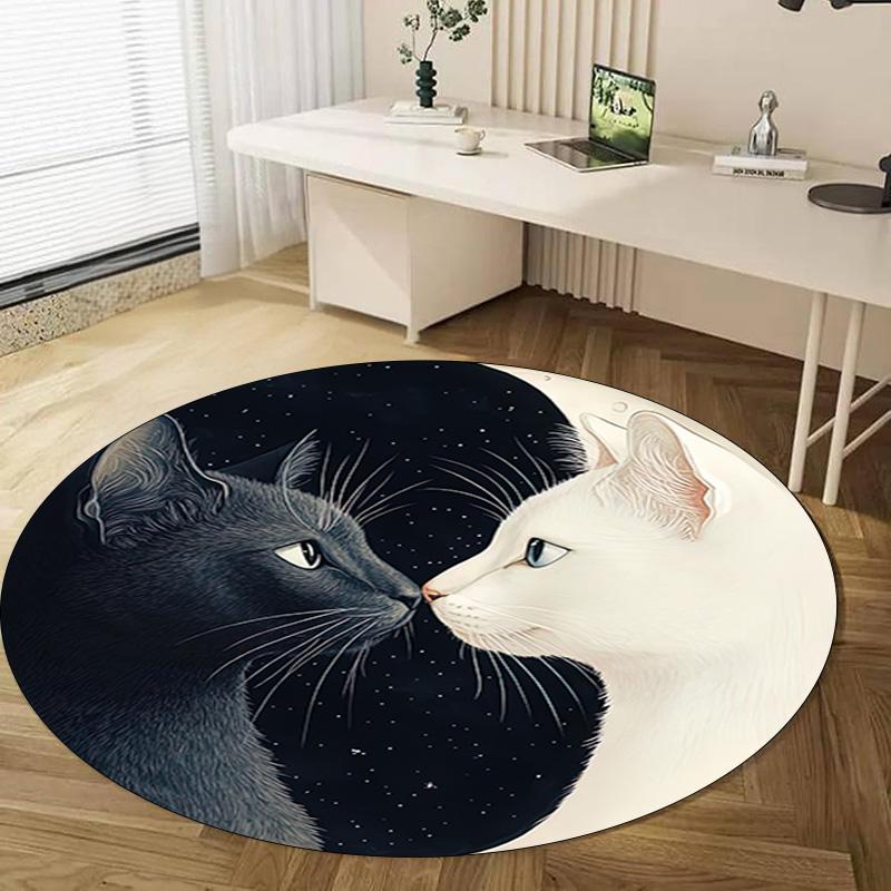 Animal  Circular Rug Office Decorative Carpet For Living Room Bedroom Door Mat Floor Rug Computer Chair Area Rug Viking Theme Decor