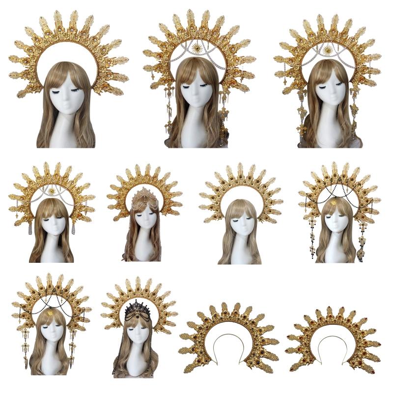 Baroque Luxury Hair Hoop Headwear Gothic Crown Material Package Goddess Pearl Headband Hair Accs for Women Photo