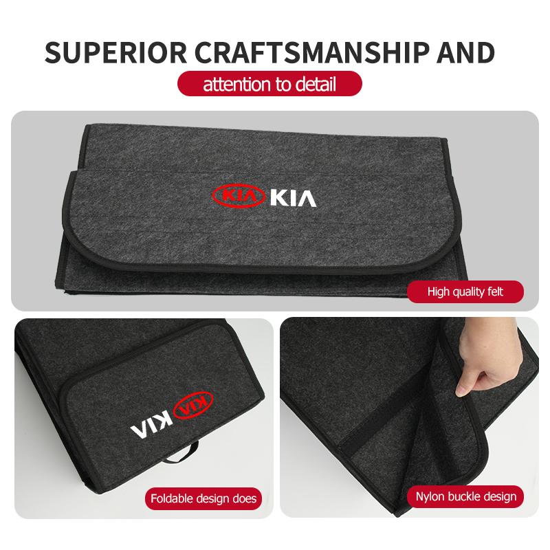 BBEI1 For KIA Car Trunk Storage Box Foldable Stowing Tidying Container Bag Accessories Sorento Stinger Soul Spectra Niro Cadenza