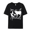 Love For All Animals Vegan Plant Powered Oneck Cotton Unisexs Tshirts Slim Fit Tops Tees Prevalent Leisure Tee Shirt