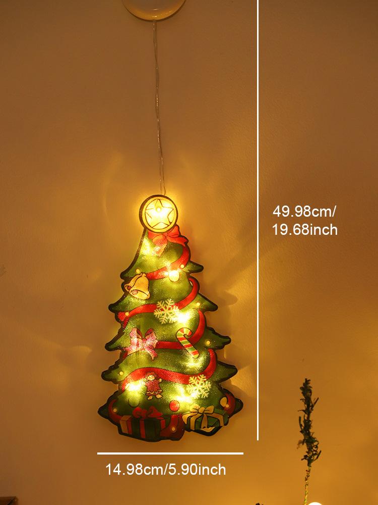 

Рождественский занавес, подвесной светильник, светодиодная гирлянда, присоска, питание от батареек, для праздничного украшения комнаты, освещение, новинка