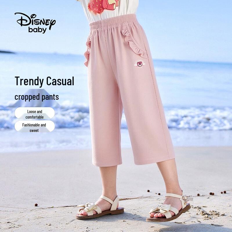 Disney Girls  2026 Summer Plaid Cropped Casual Pants 130