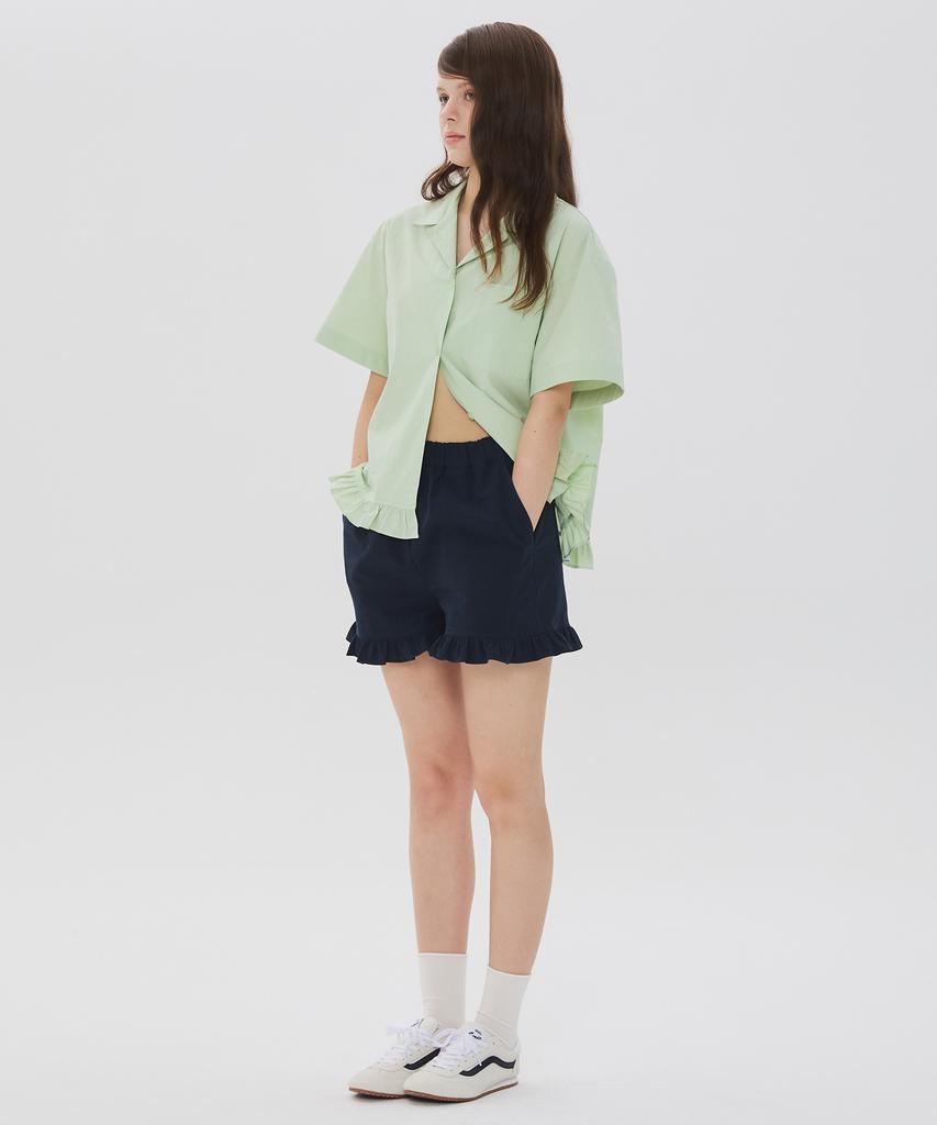 Nyuluki Frill Banded Shorts_Navy