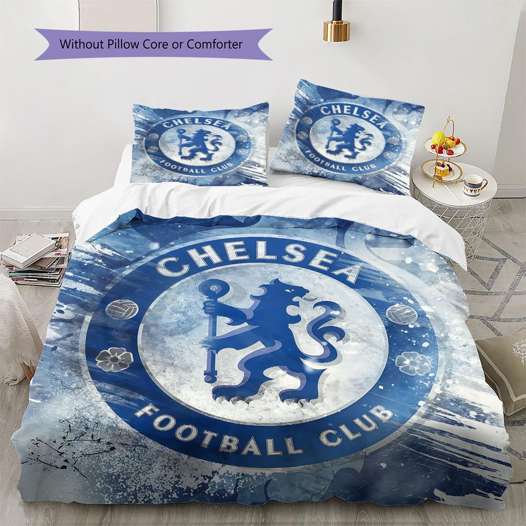 Chelsea F Pattern Bedding,Quilt Set Quilt Cover Pillowcase Home Birthday Gift(1 * Duvet Cover + 2 * Pillowcase, Without Core)