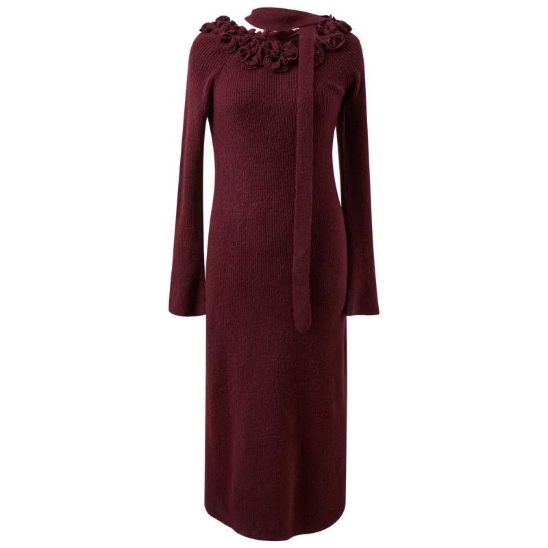 

Sancai 2026 Spring Elegant Floral A-Line Knit Dress L (165/88A)