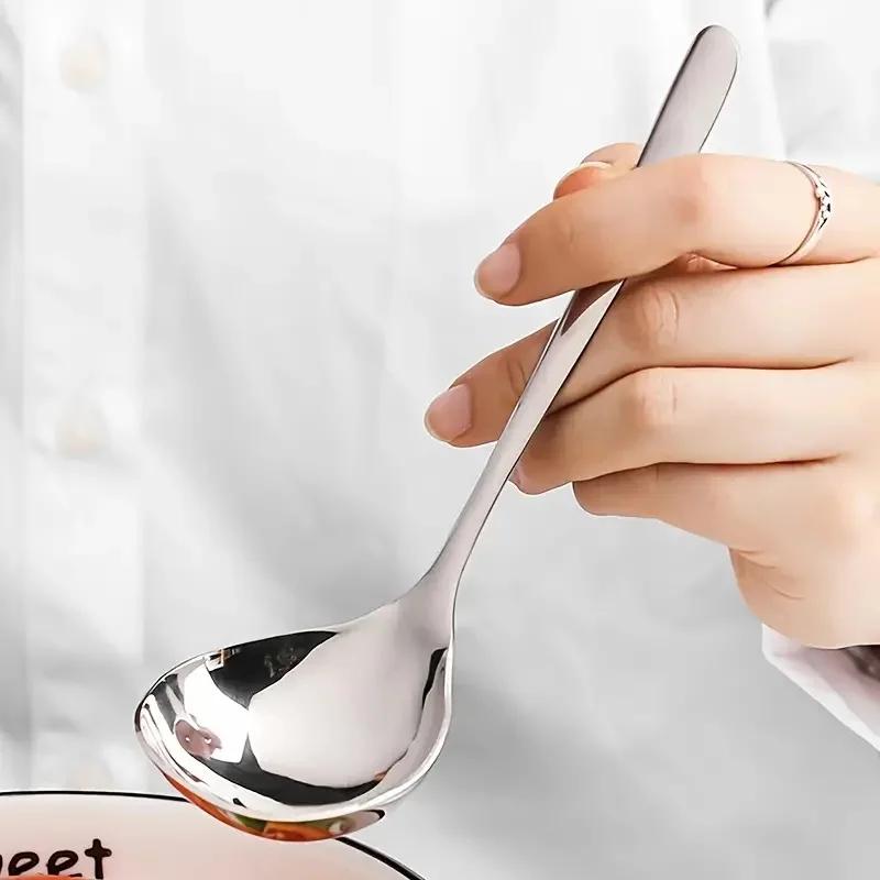 

304 Нержавеющая сталь утолщение ложка креативная длинная ручка отель тушеное мясо ложка половник суп домашняя кухня основные инструменты корейский серебряный