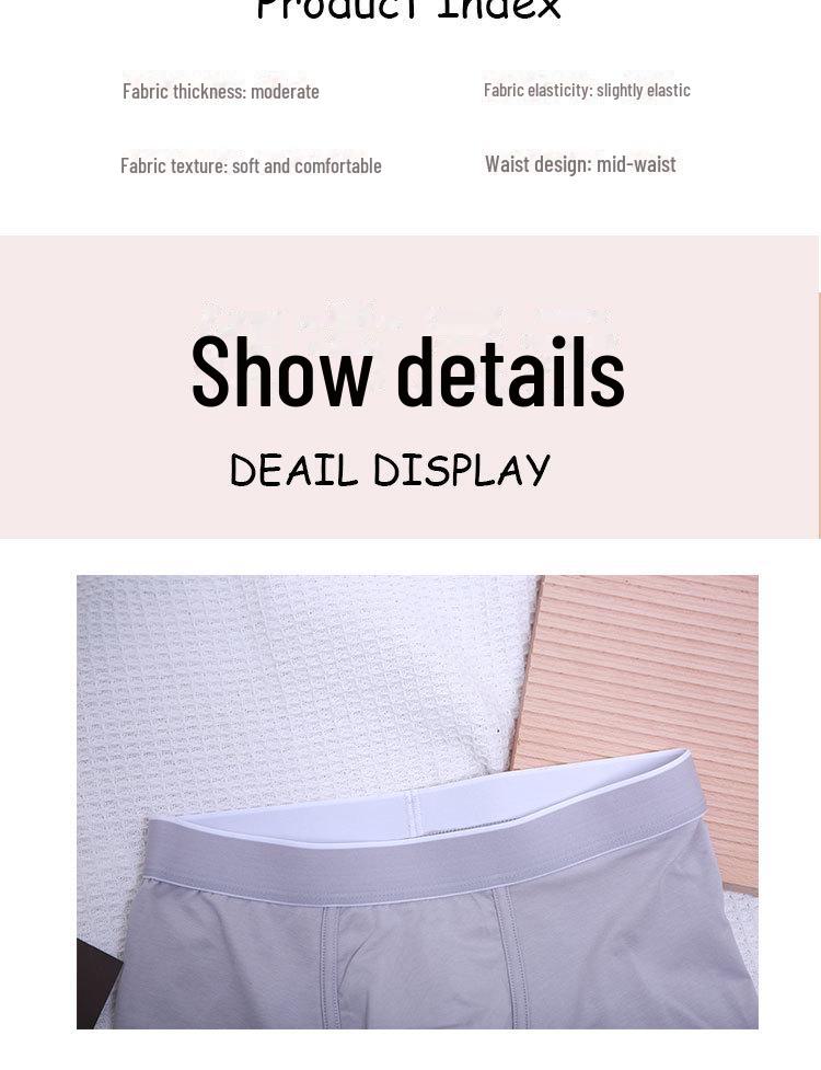 3-Pack Men's Plus Size Solid Color Cotton Boxer Shorts: Simple, Casual Sports Underwear for Young & Middle-Aged.