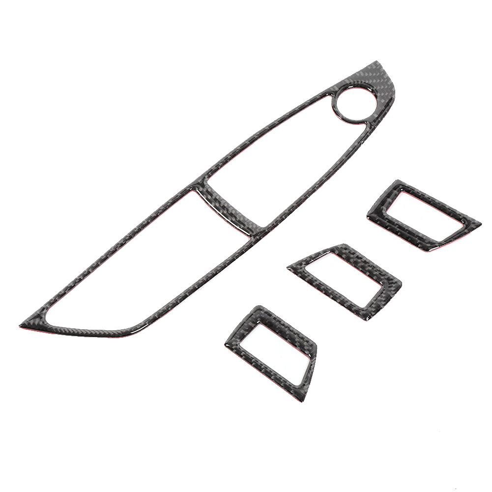 4 STÜCKE Kohlefaser Auto Fensterheber Blende Abdeckung Aufkleber Passend für F10 Serie 5 2011 2018