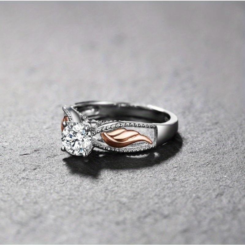 Shining main stone with wing ring, suitable for Valentine's Day, Angel's Day, dreamy and romantic, holiday warm gifts