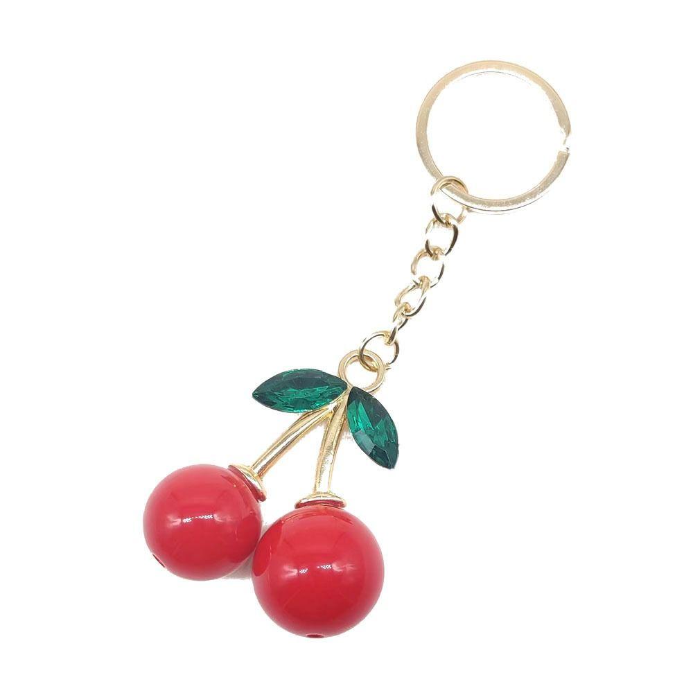 Cute Cherry Cherry Keychain Gold Alloy Bag Pendant Jewelry Accessories Keyring