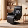 Upholstered Reclining Armchair Manual Recliner Chair With Footrest And Adjustable Backrest Black