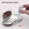 Thickened Stainless Steel Soap Holder - Modern Oval Design, No-Drill Wall-Mounted Storage Rack, Suitable for Bathroom Essentials, All-Season Use