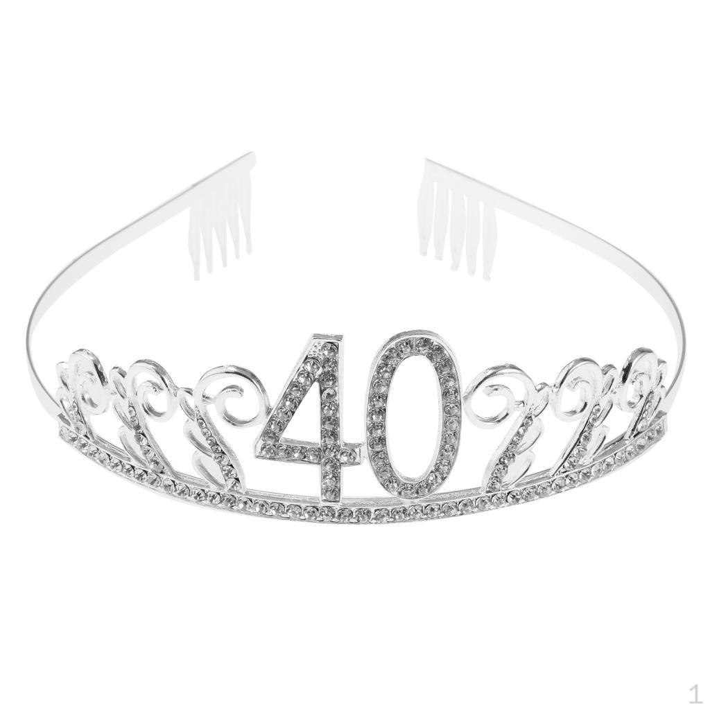 

Тиара со стразами, головной убор с короной на день рождения, годовщину, 40 лет
