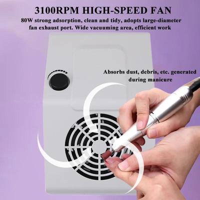 TFSCLOIN Nail Dust Collector with Fan Manicure Machine Tool - Strong Power Nail Art Cleaning Equipment