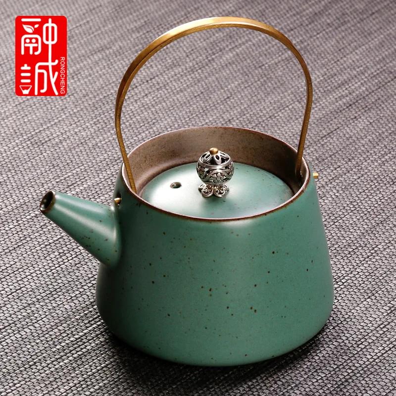 Household Travel Teapot Pottery Vintage Decoration Health Beauty Teapot Kettle Art Kung Fu Tea Ceramic Teapot Drinkware Pot Set