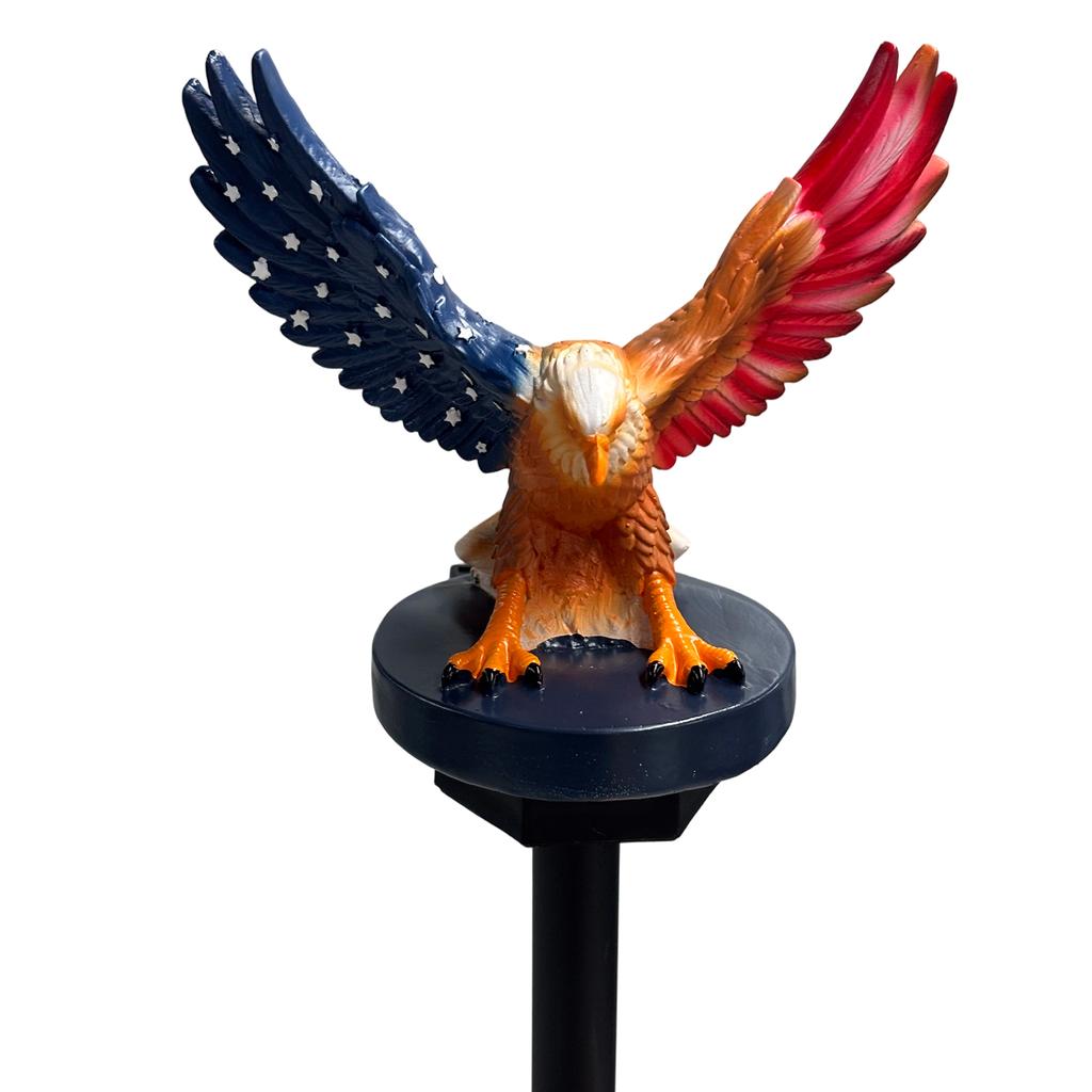 Eagle Figurine Garden Solar Stake Light Waterproof Decorative American Bald Eagle Solar Garden Lights for Yard Patio Lawn Party